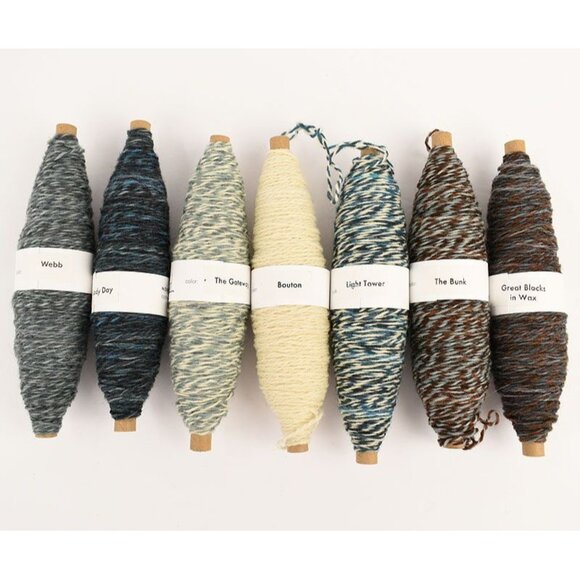 Plied Yarns Set Of 7 North Ave Bobbins Non Superwash Wool Multicolor Handspun - Picture 2 of 3